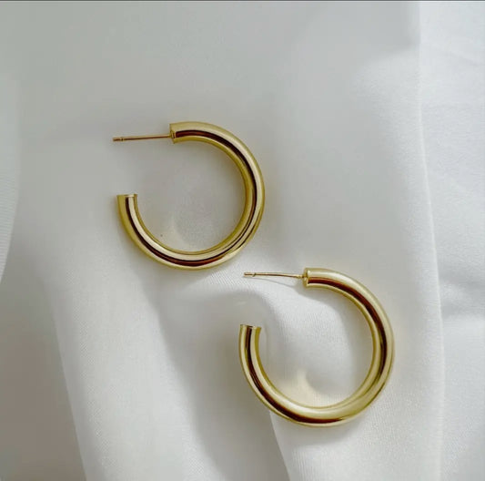 Colleen Tube Hoops Gold Filled Earrings