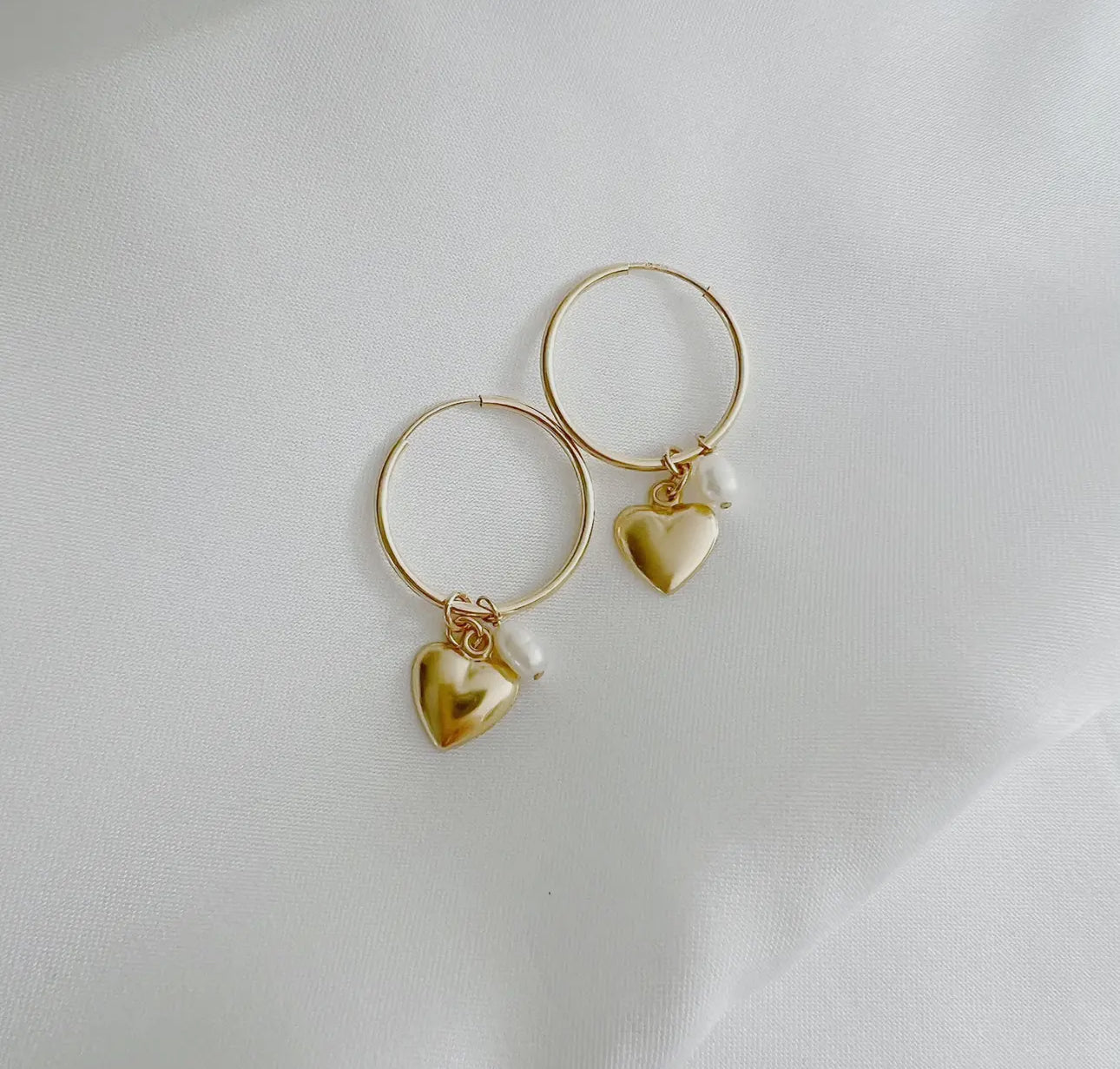 Summer Love Pearl Charm Hoops
Earrings Gold Filled