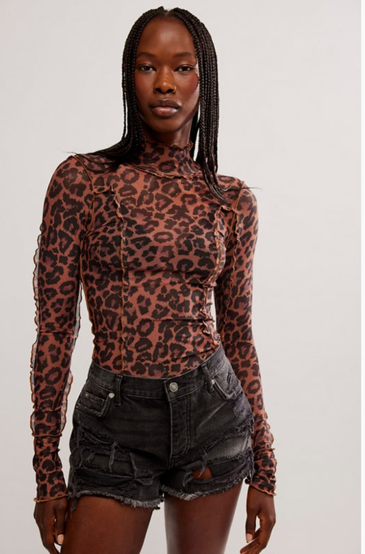 Charlie Printed Mesh Top