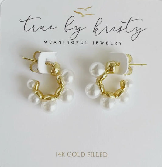 Sea Isle Pearl Beaded Hoops Earrings
Gold Filled