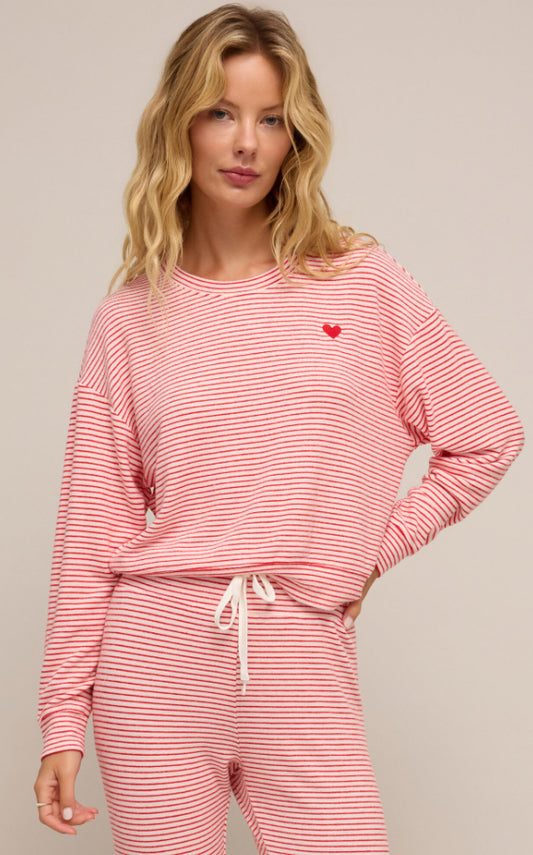 Bisous Stripe LS Top