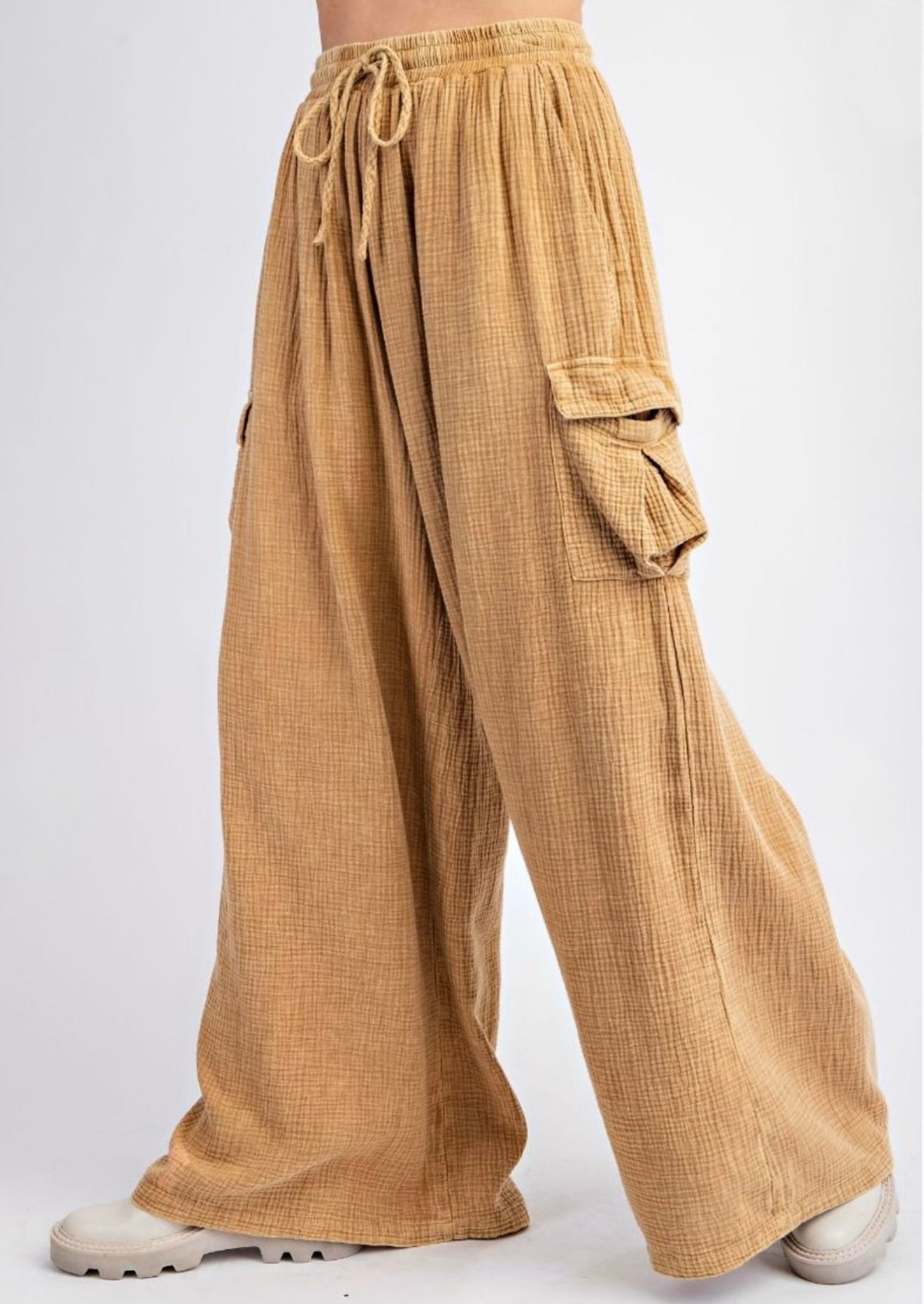 Cotton Gauze Cargo Pants