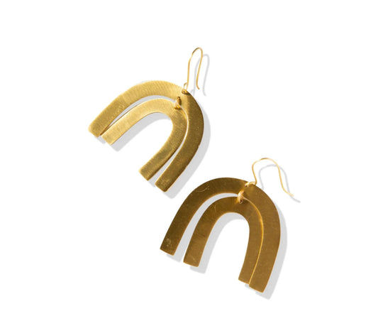 Rainbow Arch Gold Earrings